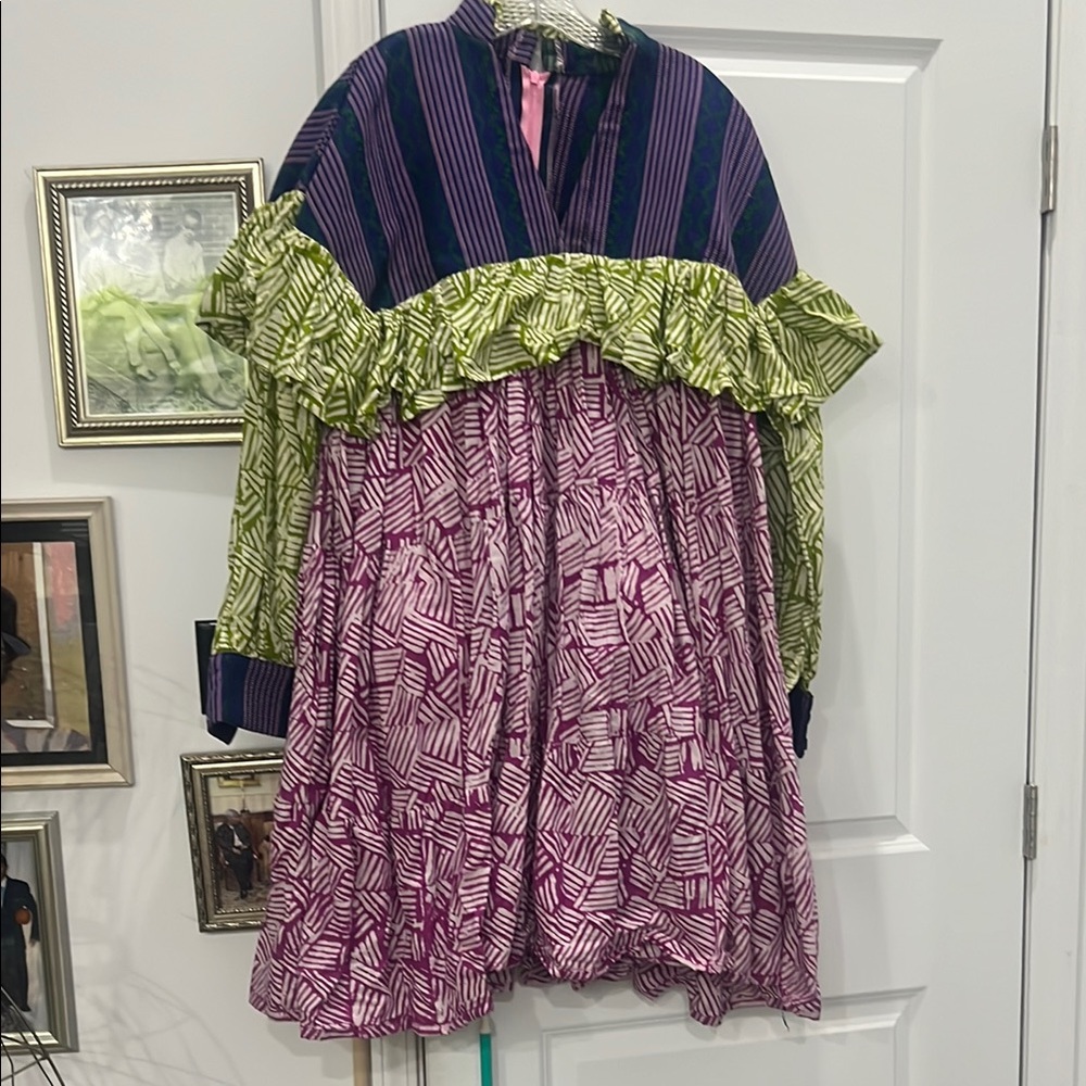 Colorful Dress with Stripes and Patterns